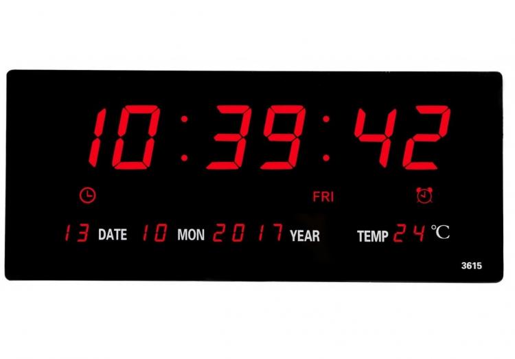 EBTOOLS LED Orologio Digitale da Parete con Tempo Calendario Data e Temperatura Indicatore Orologio da scrivania per casa Ufficio Ristorante,36x13x35cm,Blu 