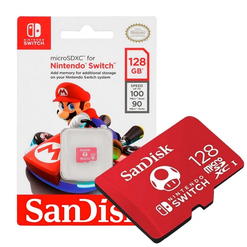 Sandisk 128 Gb Microsdxc Uhs-I Card For Nintendo Switch, 100Mb/S Read; 90Mb/S Write - Sdsqxao-128G-Gn3Zn, Yellow